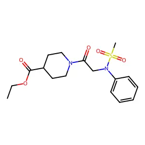 ethyl 1-[N-(methylsulfonyl)-N-phenylglycyl]piperidine-4-carboxylate structure