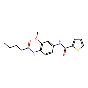 N-[3-methoxy-4-(pentanoylamino)phenyl]thiophene-2-carboxamide structure