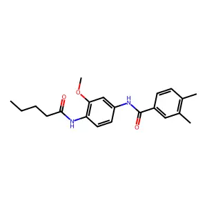 N-[3-methoxy-4-(pentanoylamino)phenyl]-3,4-dimethylbenzamide structure