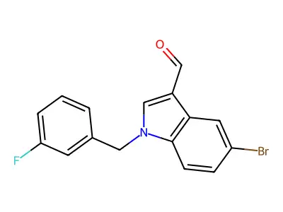 5-Bromo-1-[(3-fluorophenyl)methyl]indole-3-carbaldehyde structure