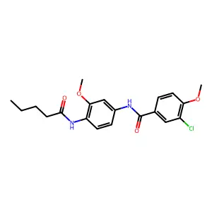 3-chloro-4-methoxy-N-[3-methoxy-4-(pentanoylamino)phenyl]benzamide structure
