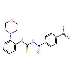 N-[[2-(4-morpholinyl)anilino]-sulfanylidenemethyl]-4-nitrobenzamide structure