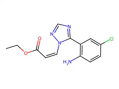 Ethyl 3-[5-(2-amino-5-chlorophenyl)-1,2,4-triazol-1-yl]prop-2-enoate structure