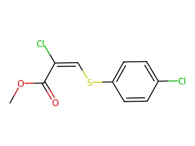 Methyl 2-chloro-3-(4-chlorophenyl)sulfanylprop-2-enoate structure