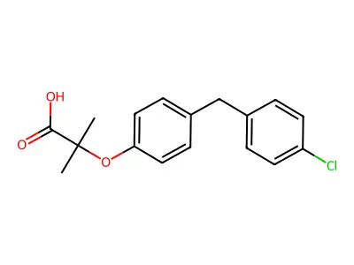 Propionic acid, 2-(4-(4-chlorobenzyl)phenoxy)-2-methyl- structure