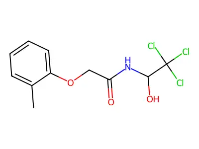 2-(2-Methylphenoxy)-N-(2,2,2-trichloro-1-hydroxyethyl)acetamide structure
