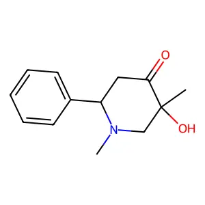 5-Hydroxy-1,5-dimethyl-2-phenyl-4-piperidinone structure