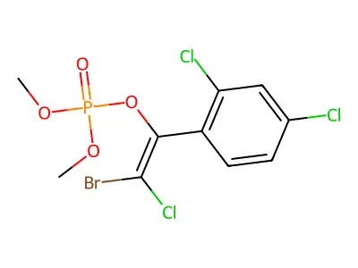 Phosphoric acid, 2-bromo-2-chloro-1-(2,4-dichlorophenyl)ethenyl dimethyl ester structure