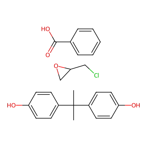 Benzoic acid;2-(chloromethyl)oxirane;4-[2-(4-hydroxyphenyl)propan-2-yl]phenol structure
