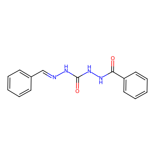 1-benzamido-3-[(E)-benzylideneamino]urea structure