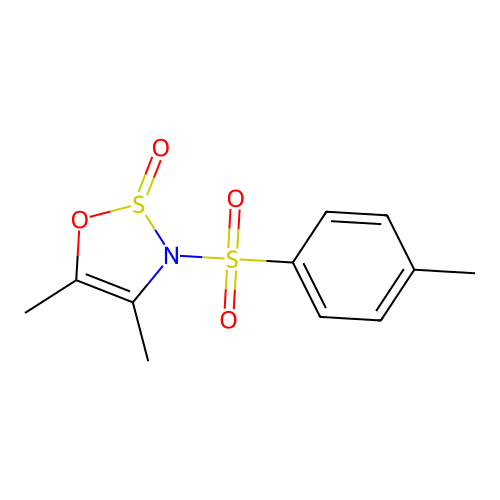 3H-1,2,3-Oxathiazole, 4,5-dimethyl-3-[(4-methylphenyl)sulfonyl]-, 2-oxide structure