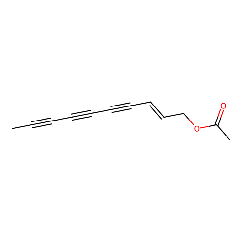 2-Decene-4,6,8-triyn-1-ol, acetate, (E)- structure