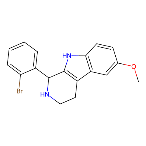 1-(2-bromophenyl)-6-methoxy-2,3,4,9-tetrahydro-1H-pyrido[3,4-b]indole structure
