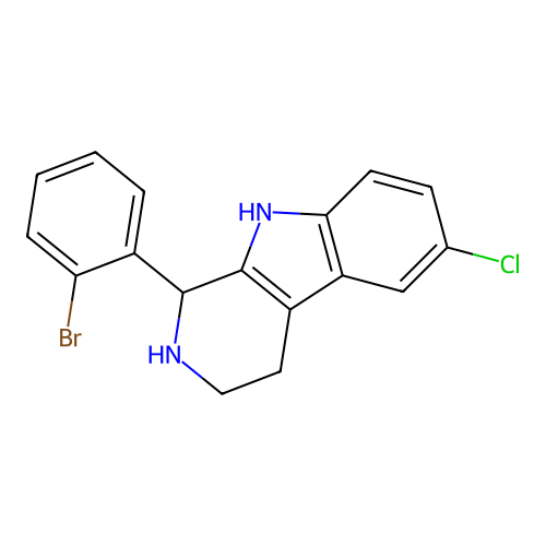 1-(2-bromophenyl)-6-chloro-2,3,4,9-tetrahydro-1H-pyrido[3,4-b]indole structure