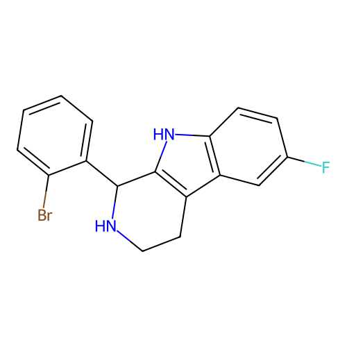 1-(2-bromophenyl)-6-fluoro-2,3,4,9-tetrahydro-1H-pyrido[3,4-b]indole structure