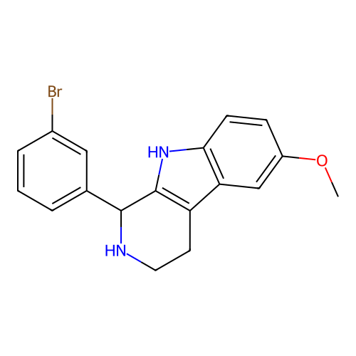 1-(3-bromophenyl)-6-methoxy-2,3,4,9-tetrahydro-1H-pyrido[3,4-b]indole structure