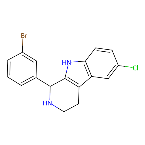 1-(3-bromophenyl)-6-chloro-2,3,4,9-tetrahydro-1H-pyrido[3,4-b]indole structure