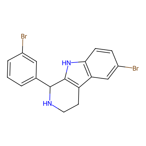 6-bromo-1-(3-bromophenyl)-2,3,4,9-tetrahydro-1H-pyrido[3,4-b]indole structure