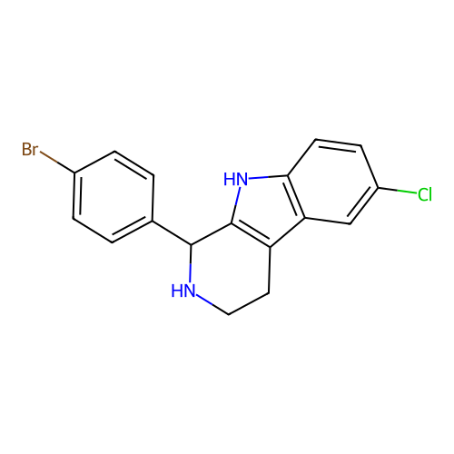1-(4-bromophenyl)-6-chloro-2,3,4,9-tetrahydro-1H-pyrido[3,4-b]indole structure