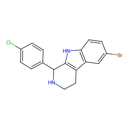 6-bromo-1-(4-chlorophenyl)-2,3,4,9-tetrahydro-1H-pyrido[3,4-b]indole structure