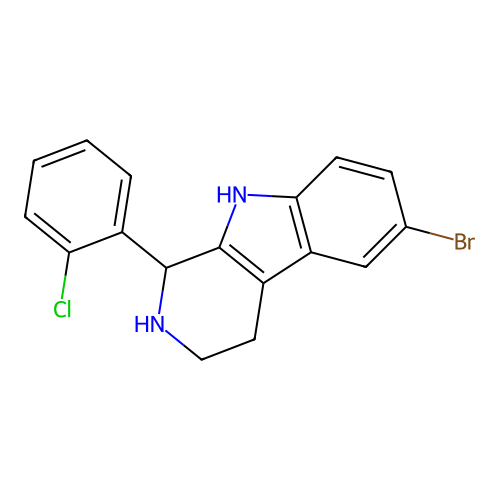 6-bromo-1-(2-chlorophenyl)-2,3,4,9-tetrahydro-1H-pyrido[3,4-b]indole structure