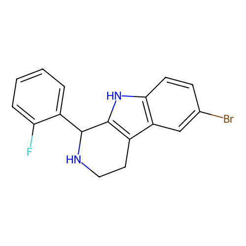 6-bromo-1-(2-fluorophenyl)-2,3,4,9-tetrahydro-1H-pyrido[3,4-b]indole structure