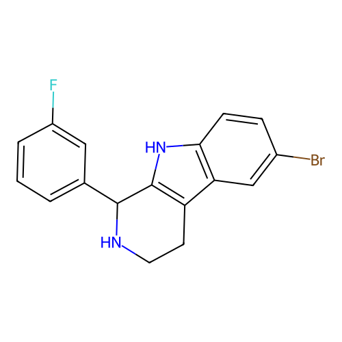 6-bromo-1-(3-fluorophenyl)-2,3,4,9-tetrahydro-1H-pyrido[3,4-b]indole structure