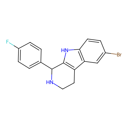 6-bromo-1-(4-fluorophenyl)-2,3,4,9-tetrahydro-1H-pyrido[3,4-b]indole structure