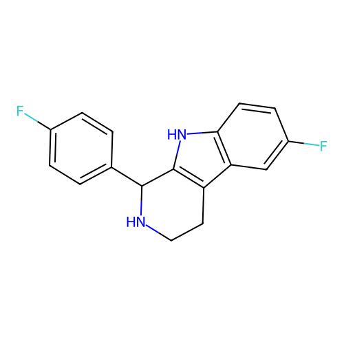 6-fluoro-1-(4-fluorophenyl)-2,3,4,9-tetrahydro-1H-pyrido[3,4-b]indole structure