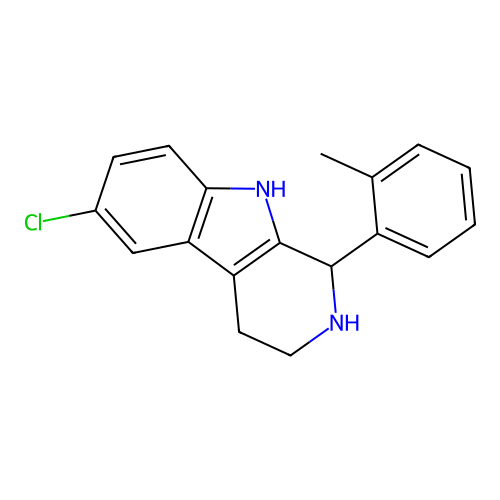 6-chloro-1-(2-methylphenyl)-2,3,4,9-tetrahydro-1H-pyrido[3,4-b]indole structure