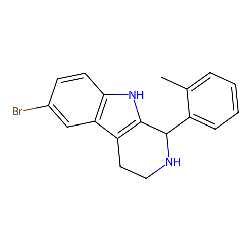 6-bromo-1-(2-methylphenyl)-2,3,4,9-tetrahydro-1H-pyrido[3,4-b]indole structure