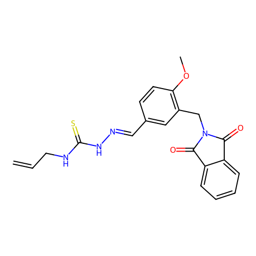 (2E)-2-{3-[(1,3-dioxo-1,3-dihydro-2H-isoindol-2-yl)methyl]-4-methoxybenzylidene}-N-(prop-2-en-1-yl)hydrazinecarbothioamide structure