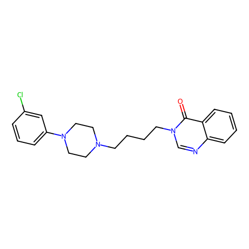 3-[4-[4-(3-Chlorophenyl)piperazin-1-yl]butyl]quinazolin-4-one structure