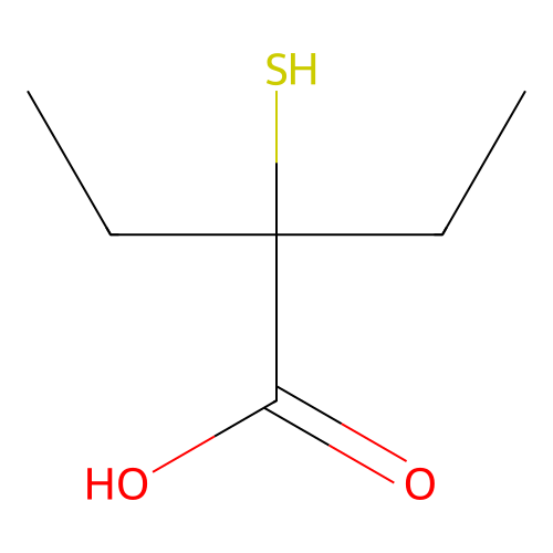 2-Mercapto-2-ethyl butyric acid structure
