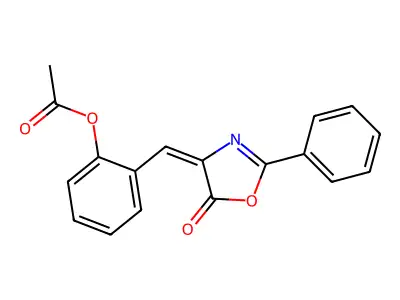[2-[(5-Oxo-2-phenyl-1,3-oxazol-4-ylidene)methyl]phenyl] acetate structure