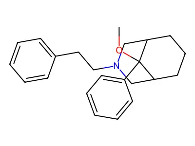 3-Azabicyclo(3.3.1)nonane, 9-methoxy-9-phenyl-3-(2-phenylethyl)-, anti- structure