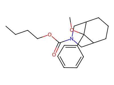 3-Azabicyclo(3.3.1)nonane-3-carboxylic acid, 9-methoxy-9-phenyl-, butyl ester, syn- structure