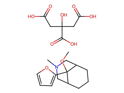 4-alpha-(2-Furyl)-4-beta-methoxy-1-methyl-3-alpha,5-alpha-propanopiperidine citrate structure