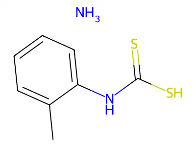 Carbamodithioic acid, (2-methylphenyl)-, monoammonium salt structure