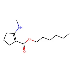 Hexyl 2-(methylamino)cyclopent-1-ene-1-carboxylate structure