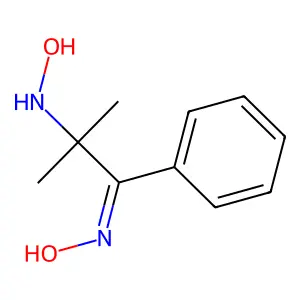2-(Hydroxyamino)-2-methyl-1-phenylpropan-1-one oxime structure