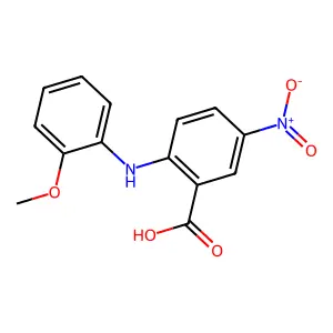 2-(2-Methoxyanilino)-5-nitrobenzoic acid structure