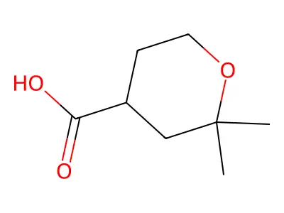 2,2-Dimethyltetrahydro-2H-pyran-4-carboxylic acid structure