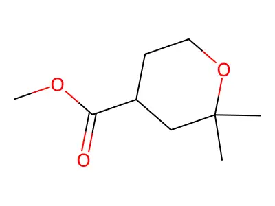 2,2-Dimethyl-tetrahydro-pyran-4-carboxylic acid methyl ester structure