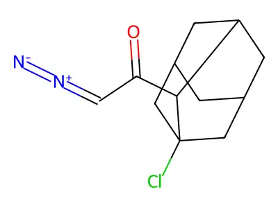 Ketone, 3-chloro-1-adamantyl diazomethyl structure