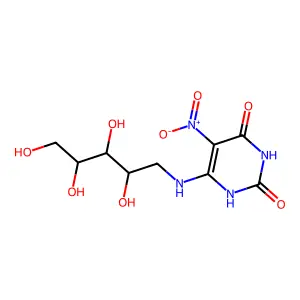 5-Nitro-6-ribityl-amino-2,4(1H,3H)-pyrimidinedione structure