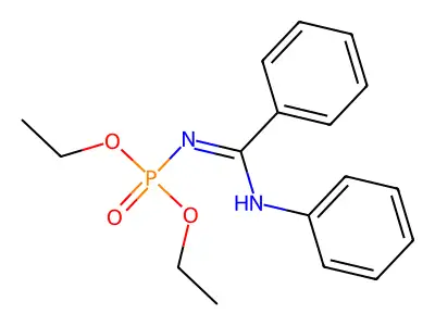 N'-diethoxyphosphoryl-N-phenylbenzenecarboximidamide structure