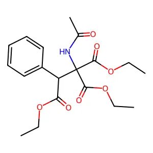 Triethyl 1-acetamido-2-phenylethane-1,1,2-tricarboxylate structure