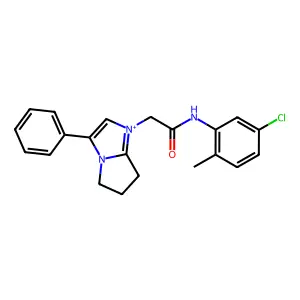 1-{2-[(5-chloro-2-methylphenyl)amino]-2-oxoethyl}-3-phenyl-6,7-dihydro-5H-pyrrolo[1,2-a]imidazol-1-ium structure