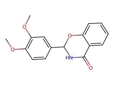 4H-1,3-Benzoxacin-4-one, 2,3-dihydro-2-(3,4-dimethoxyphenyl)- structure